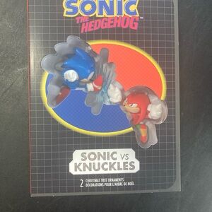 Nintendo Sonic the Hedgehog Blue and Red Christmas Holiday Ornaments